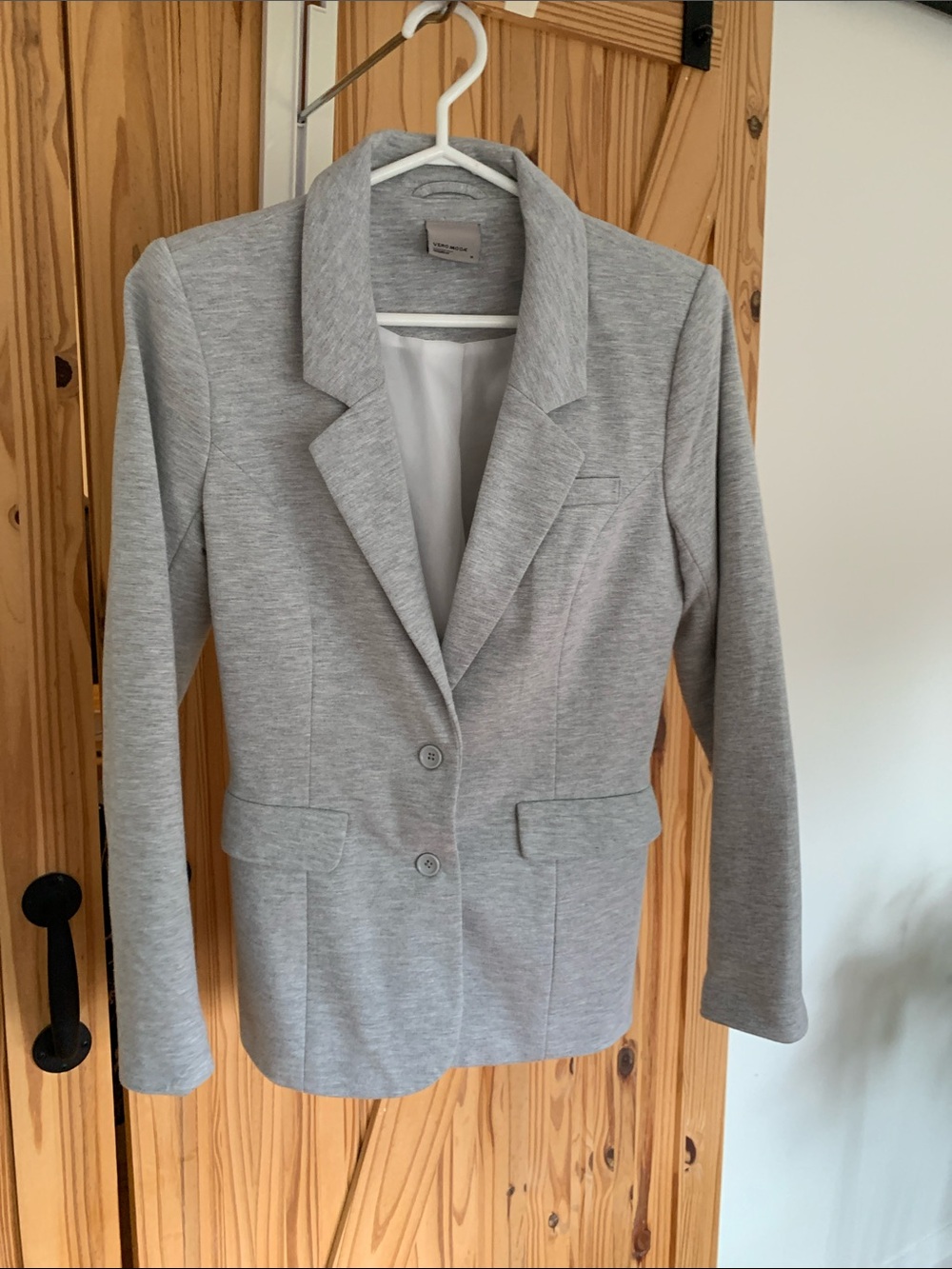 Vero Moda Light Grey Knit Tailored Blazer